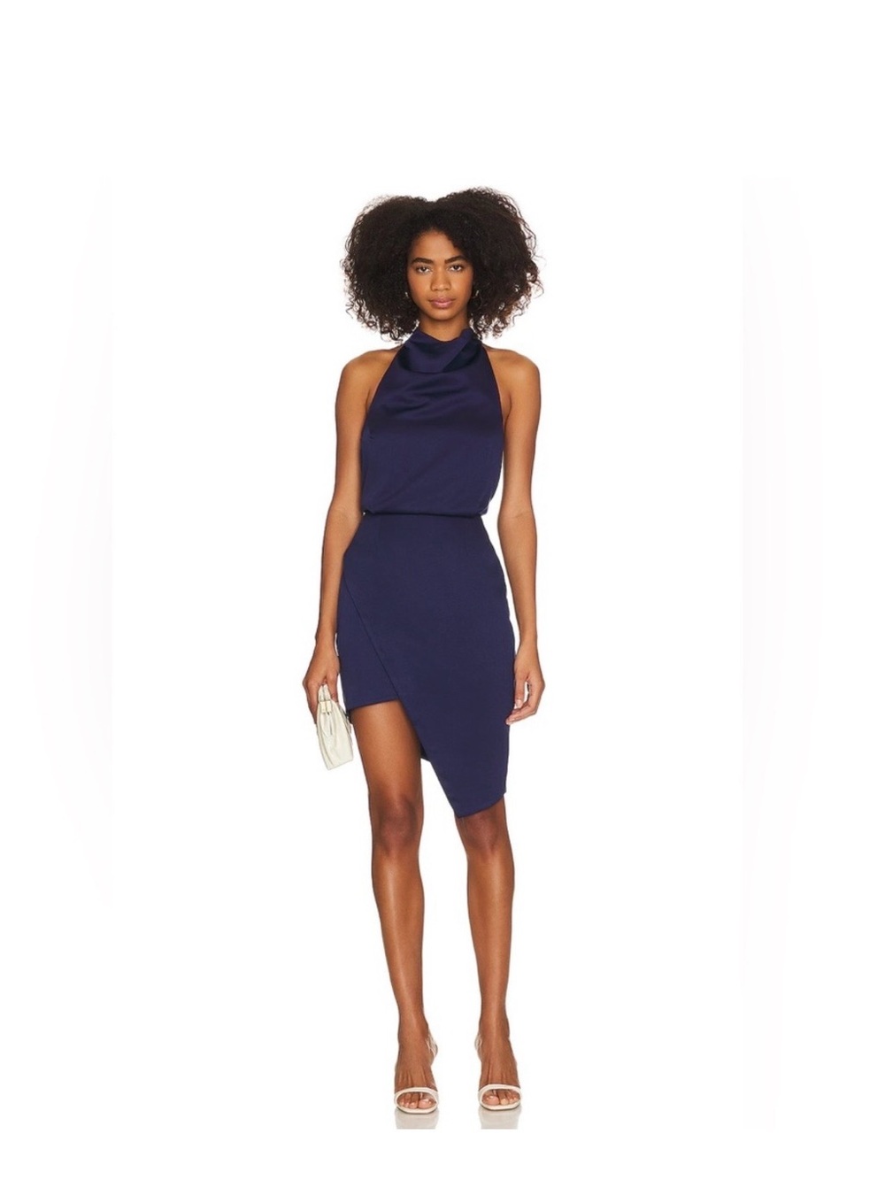 Elliatt Navy Halter Asymmetrical Mini Dress